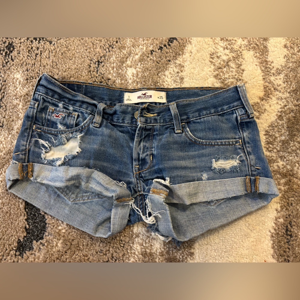 Hollister Blue Ripped Denim Shorts